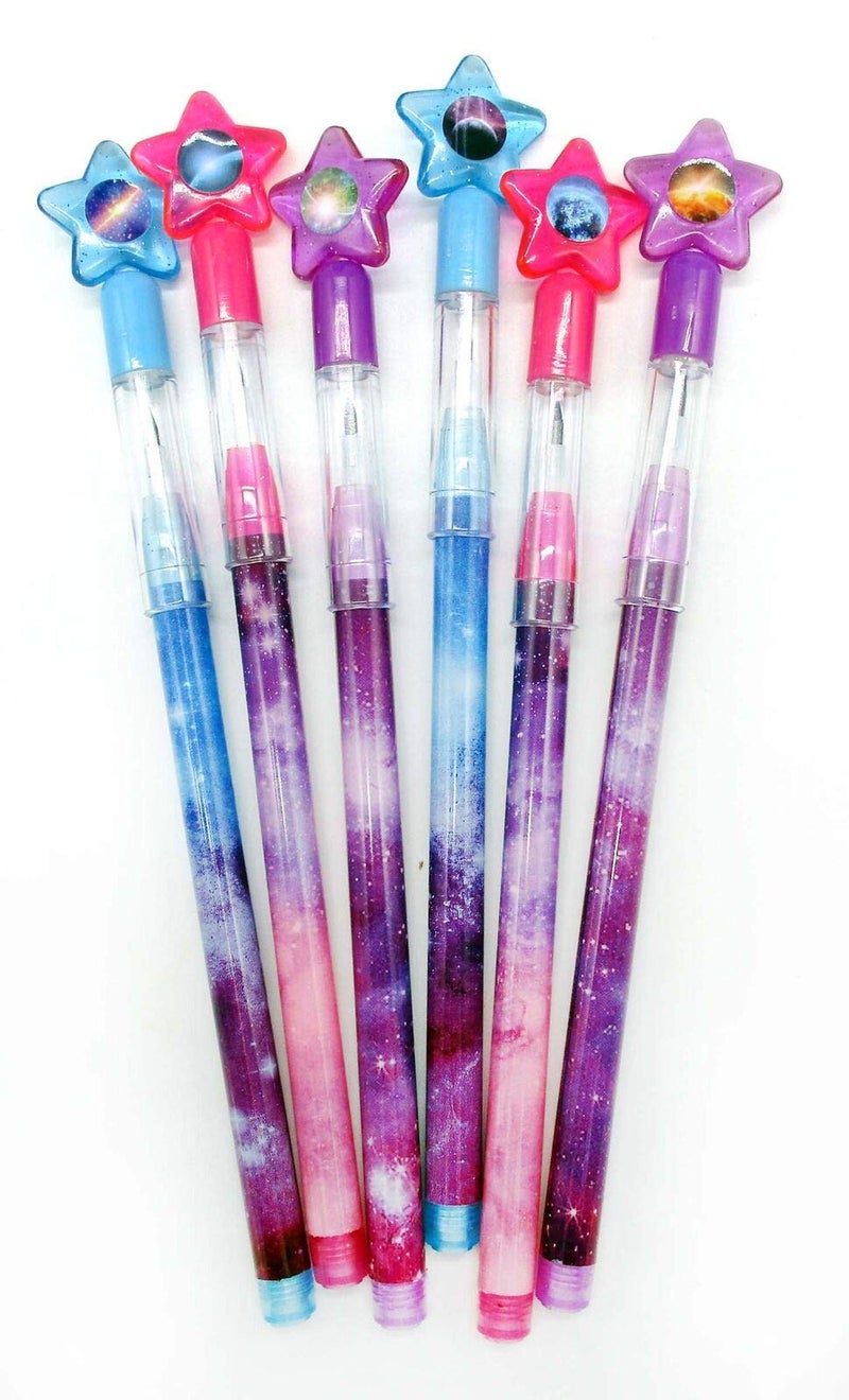 TINYMILLS Tiny Mills 24 Pcs Galaxy Outer Space Multi Point Stackable Pencil with Eraser for Outer Space Galaxy Birthday Party Favor Prize Carnival Goodie Bag Stuffers Classroom Rewards - Image 2